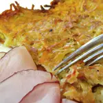 Making this potato kugel recipe is so easy and makes the most delicious traditional Dibbelabbes dish, a type of baked potato pancake. But easier! This is for potato pancake LOVERS!