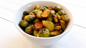These roasted Brussels sprouts with balsamic vinegar and maple syrup are so delicious! This may just be your new favorite go-to recipe for roasted FROZEN Brussels sprouts.