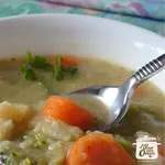 This homemade vegetable soup is so quickly made using frozen vegetables and any leftovers you might have lying around. It's a nourishing way to clean out your freezer and fridge!