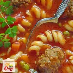 This Italian meatball soup is such an easy soup to make for a crowd. You can make it as spicy as you like. One of the best things is that you empty your fridge/freezer. What's not to like?