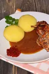 This potato dumplings recipe was sent in by Georg from an old family traditional recipe from German Oberschlesien. It uses both cooked and raw potatoes.