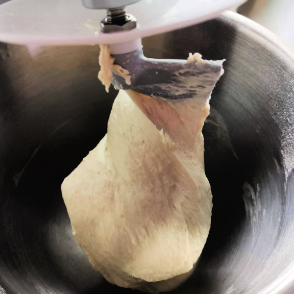 Brotchen dough in mixer