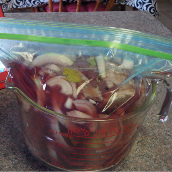 Marinating the meat for this Sauerbraten for 3 to 5 days is a must for tender and flavorful meat.