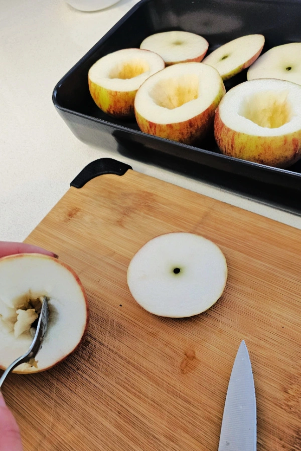 Scooping the apples Scooping the apples