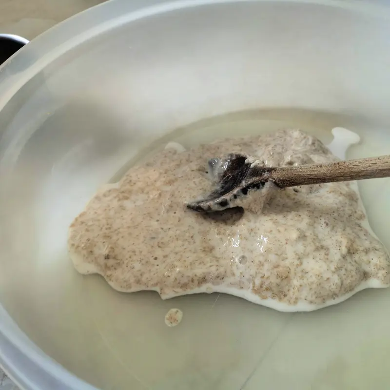 Sourdough Starter Into Bowl Sourdough Starter Into Bowl
