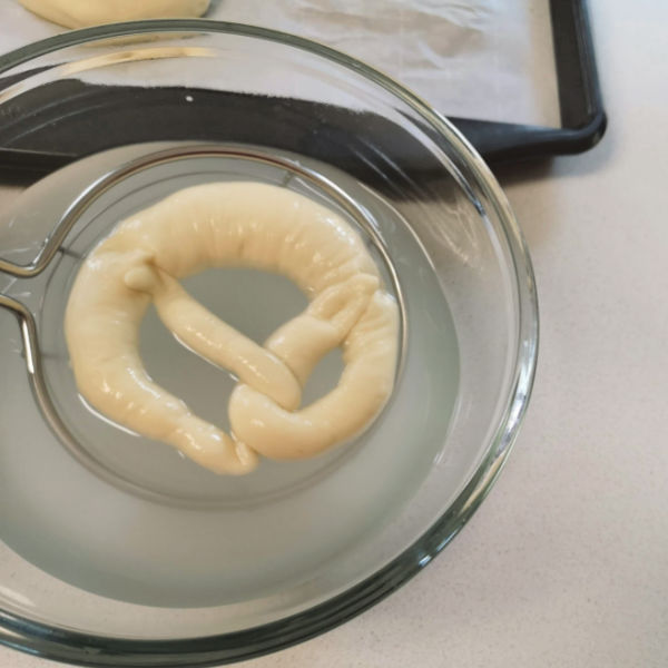 Dunk pretzels for a few seconds Dunk pretzels for a few seconds