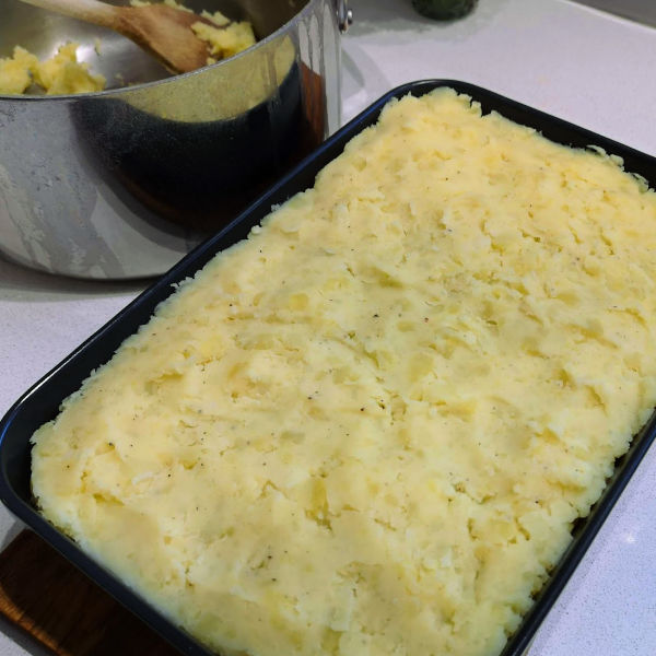 Vegan Shepherds Pie ready for the oven Vegan Shepherds Pie ready for the oven