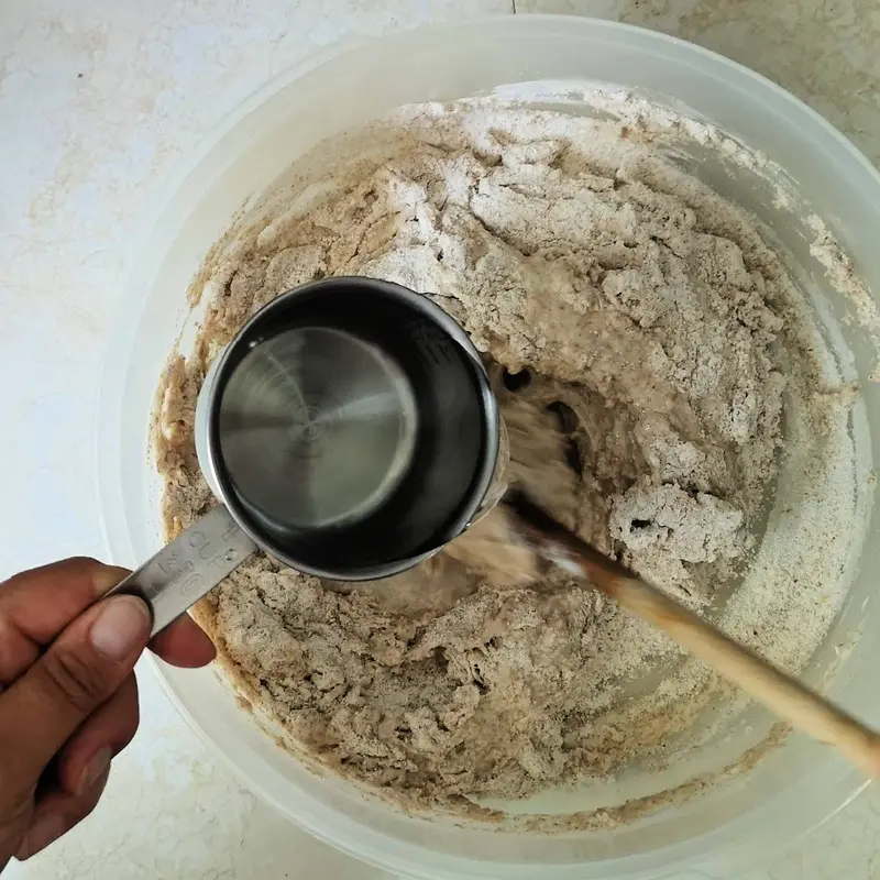 Add Flour and Water to Sourdough Add Flour and Water to Sourdough