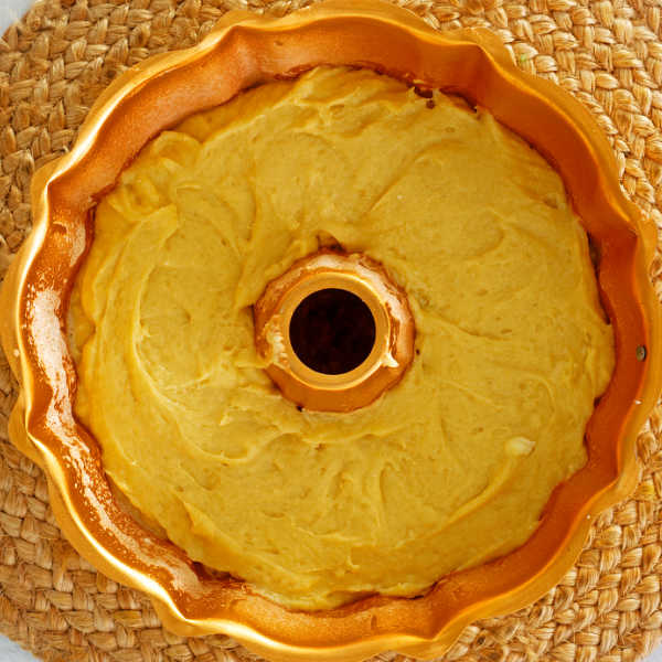 Smooth the dough into a Bundt Pan