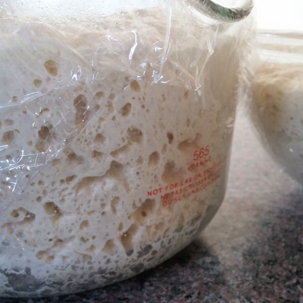 Just look at all the air bubbles in the dough! Just look at all the air bubbles in the dough!