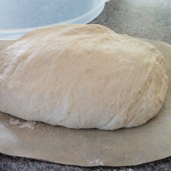 Put onto parchment paper (that will fit in your Dutch oven) to let rise before baking Put onto parchment paper (that will fit in your Dutch oven) to let rise before baking