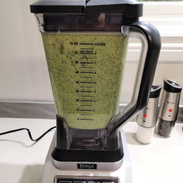 Blend on high until herbs are chopped and sauce is creamy