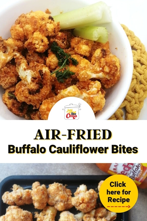 These air-fried buffalo cauliflower bites are the perfect side for any occasion.