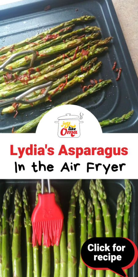 Lydia's air fryer asparagus recipe will have you craving Spring's bounty of this wonderful veggie. Germany has a love affair with white asparagus, but green asparagus is yummy as well.