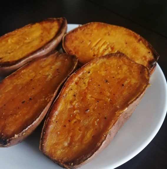 Air Fryer Sweet Potato Recipe ~ Lydia's Luftfritteuse Süßkartoffeln