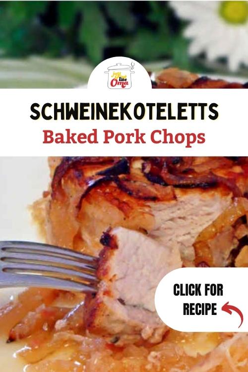 Delicious Pork Chops and Sauerkraut, made in the oven. A wonderful German meal.