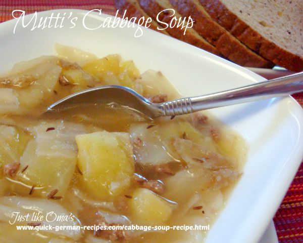 Easy Cabbage Soup made just like Oma.