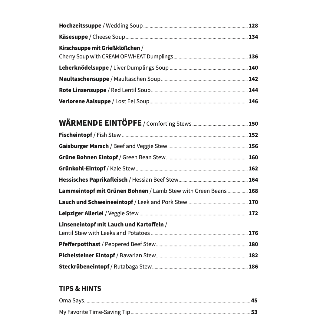 Soups & Stews Just Like Oma Cookbook TOC page 6 Soups & Stews Just Like Oma Cookbook TOC page 6
