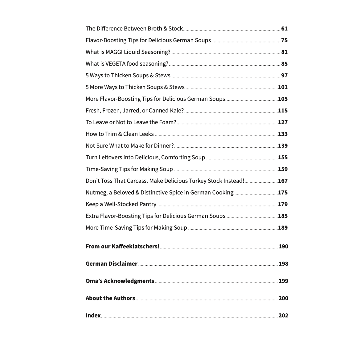 Soups & Stews Just Like Oma Cookbook TOC page 7 Soups & Stews Just Like Oma Cookbook TOC page 7