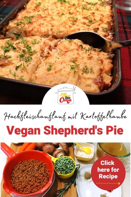 A vegan Shepherd's Pie recipe by Oma Gerhild? Yep! I had vegan family members coming for dinner and I wanted something special, delicious and easy to make. This is it!