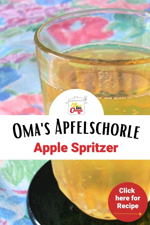Apfelschorle ... the apple spritzer, the traditional drink in Germany.