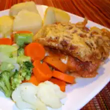 Baked Fish au Gratin (überbackener Fisch mit Kase)
