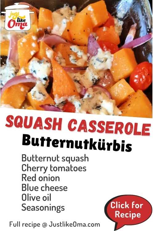 Butternut Squash baked with tomatoes and blue cheese. Such a strange combination, but, OH, how delicious!