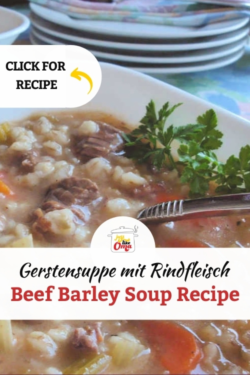 Beef barley soup made just like Oma made in Germany.
