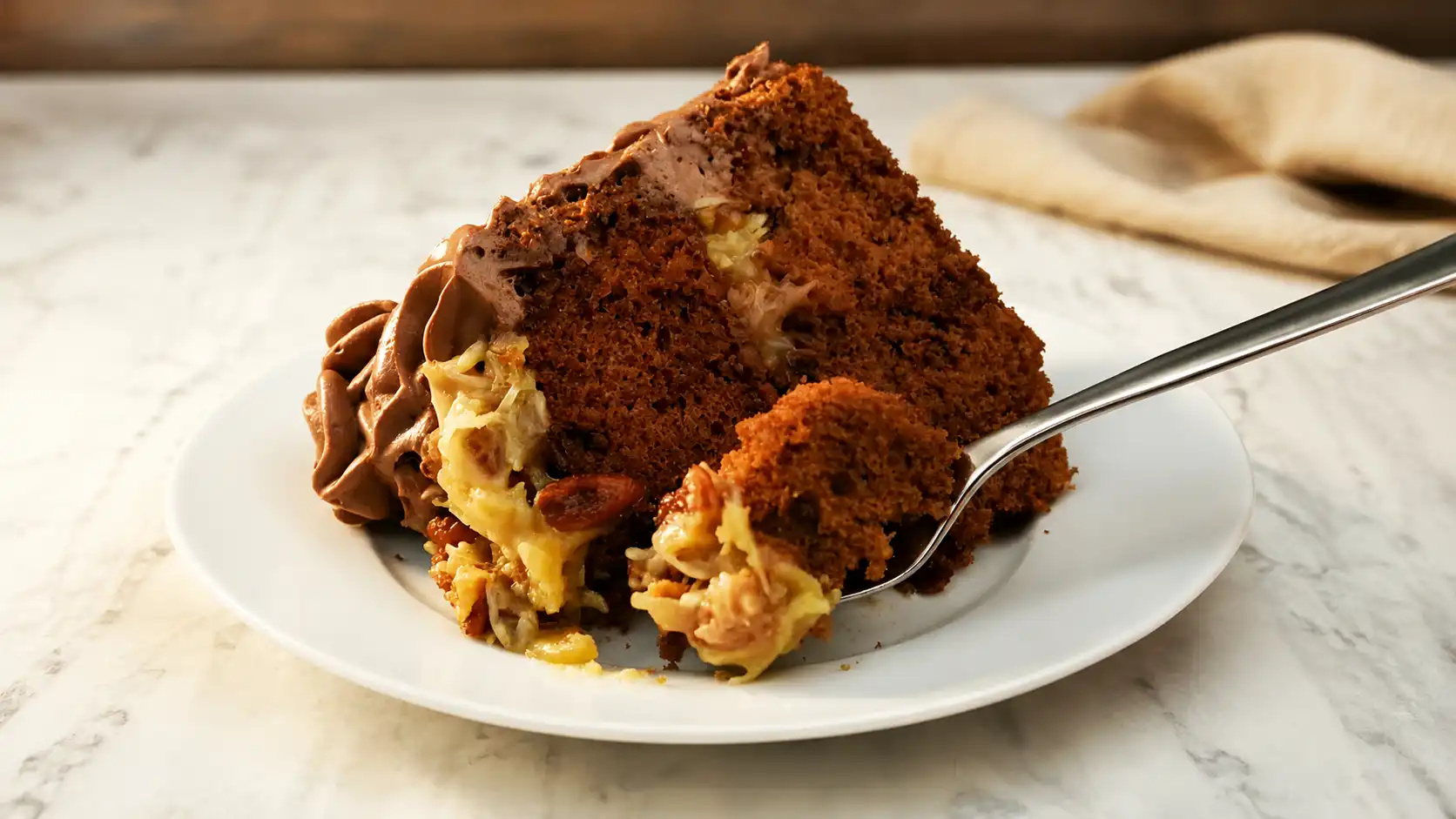 slice of delicious chocolate cake
