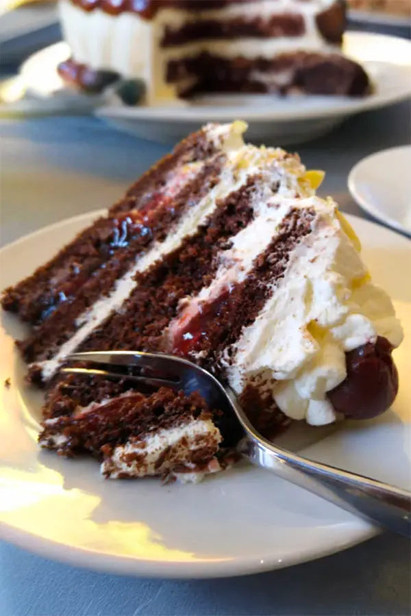 Slice of black forest cake