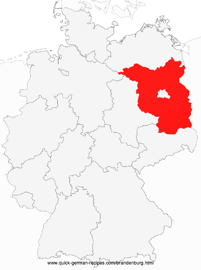 Regional Foods of Brandenburg ... Let's explore some of Brandenburg's most popular meals! Map of Germany showing Brandenburg