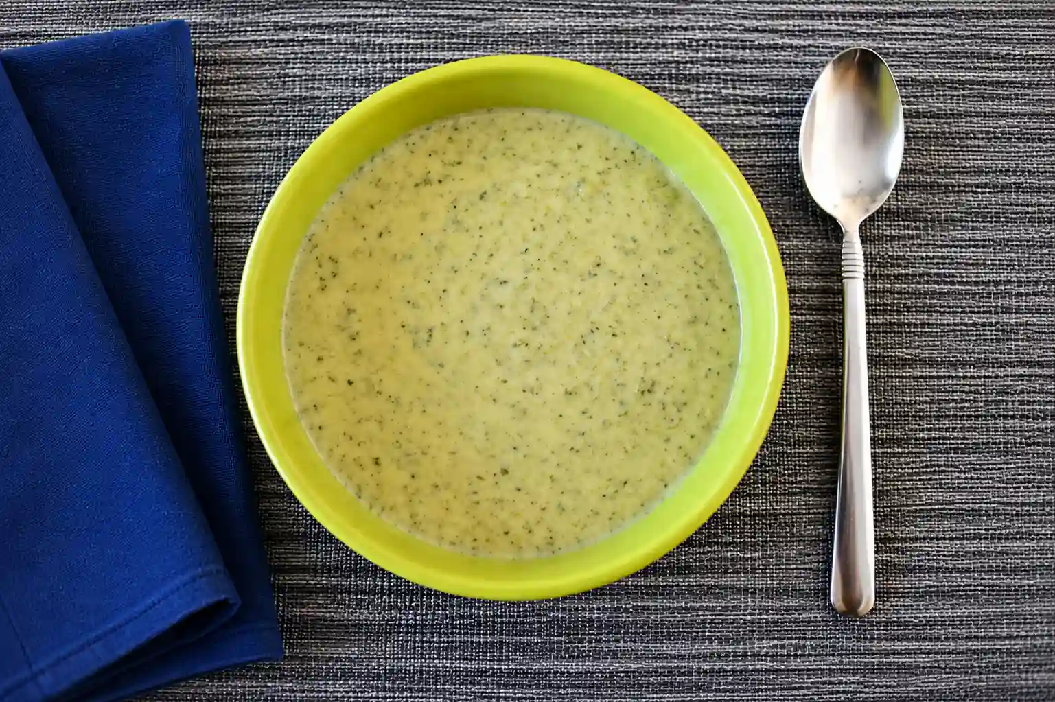 Bowl of Oma's broccoli cheese soup