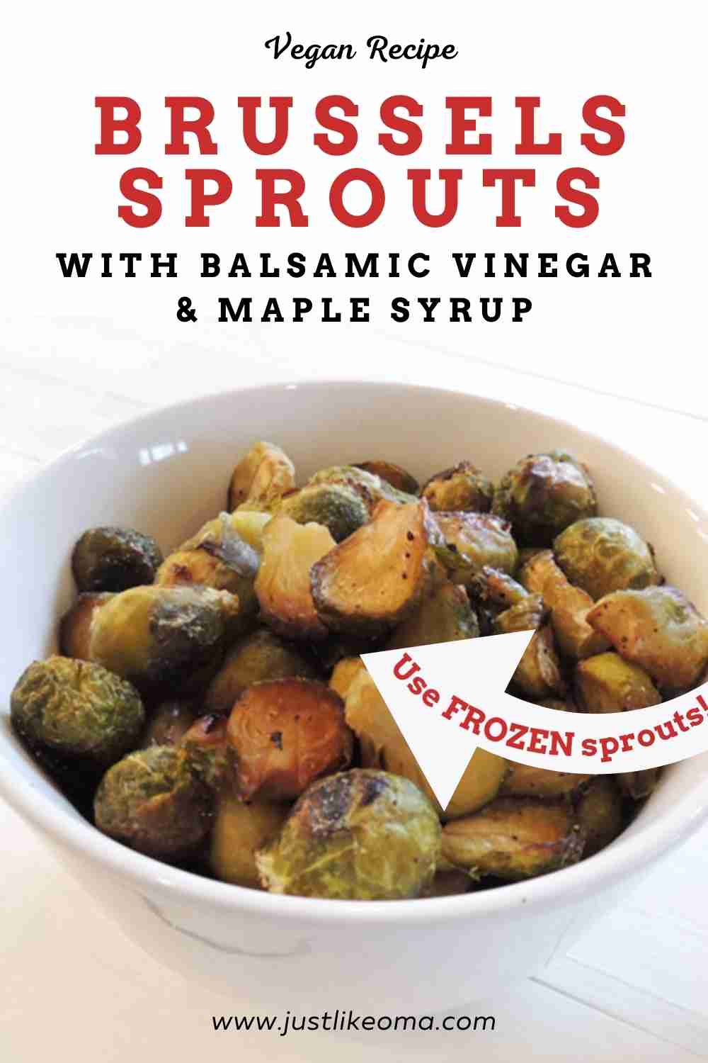 These roasted vegan Brussels sprouts with balsamic vinegar and maple syrup are so quick and easy to prepare, yet so delicious!
