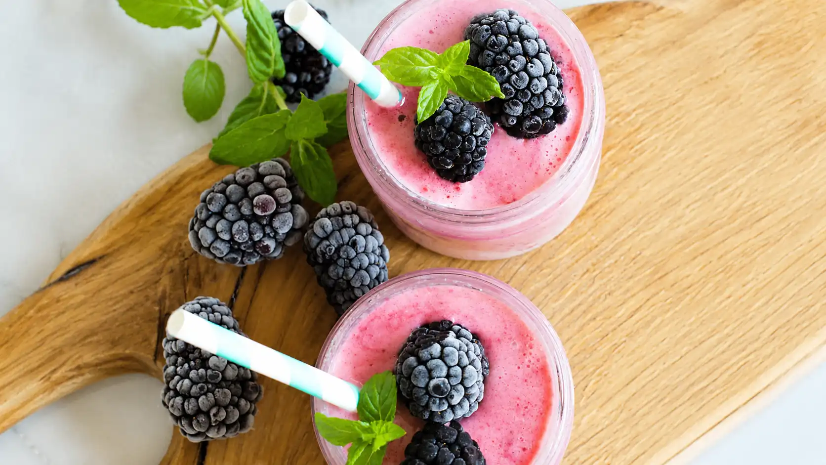 Make this Buttermilk with Blackberries Smoothie when you're wanting something creamy and delicious. German-style made just like Oma! Buttermilk and blackberry smoothies