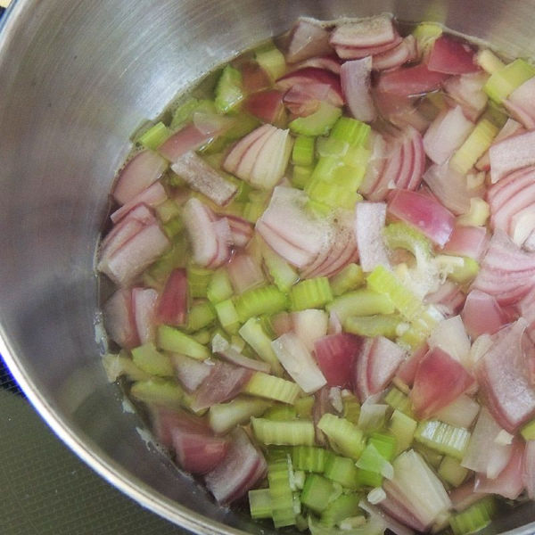 Cooking some of the veggies for my Vegan Cauliflower Soup. It smells so good here! Cooking some of the veggies for my Vegan Cauliflower Soup.