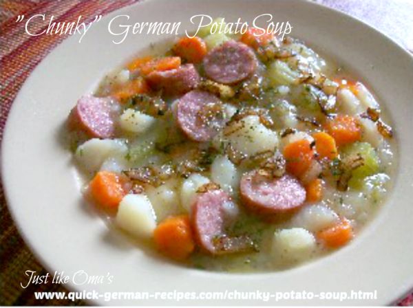Easy Potato Soup Recipe  -- a traditional German favorite made just like Oma! Easy Potato Soup Recipe  -- a traditional German favorite made just like Oma!