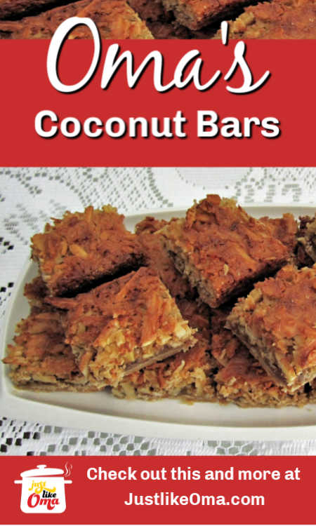 Oma's coconut bars are a hit! Try making this delicious German recipe that will truly impress
