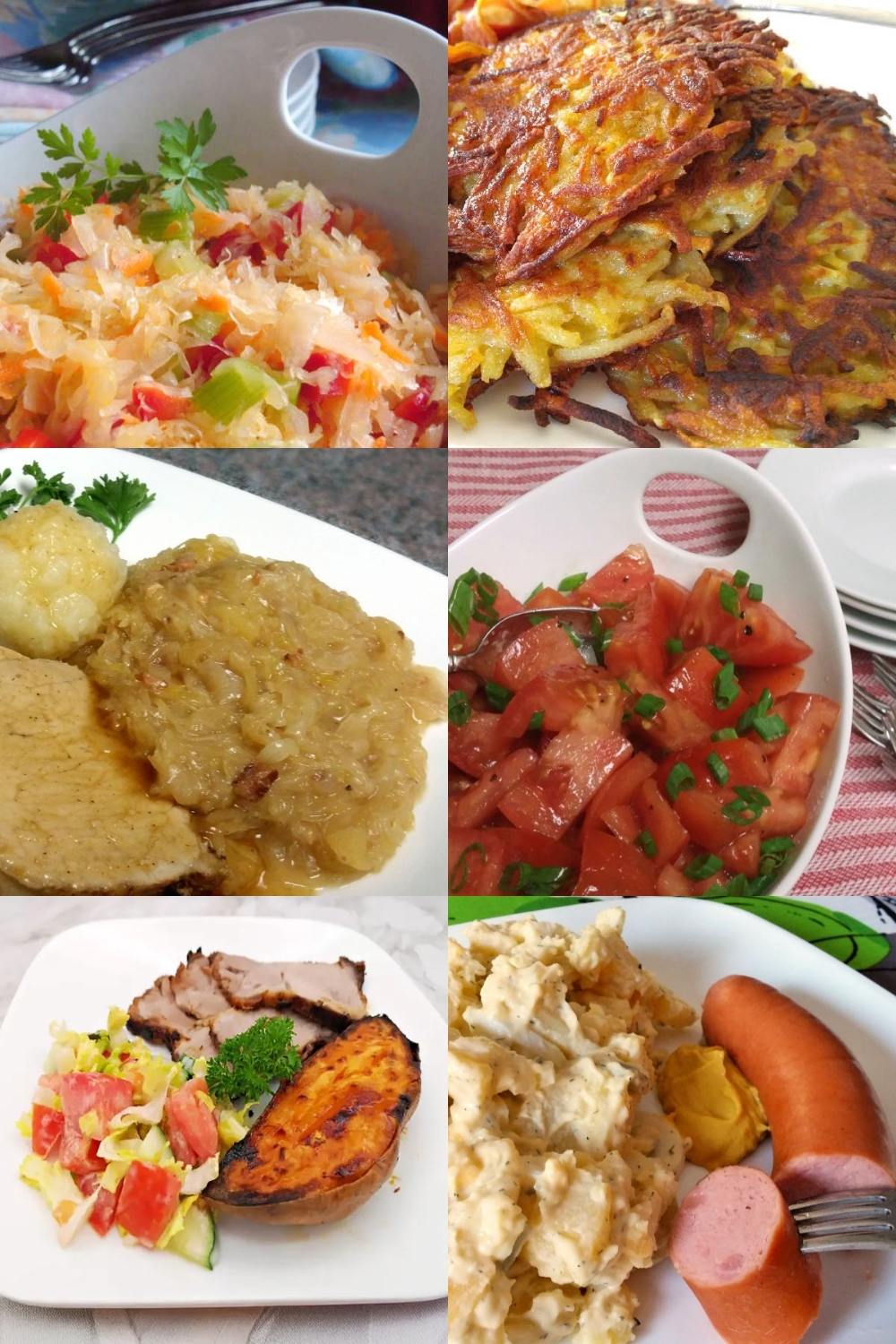 Collage of Best Sides For Bratwursts
