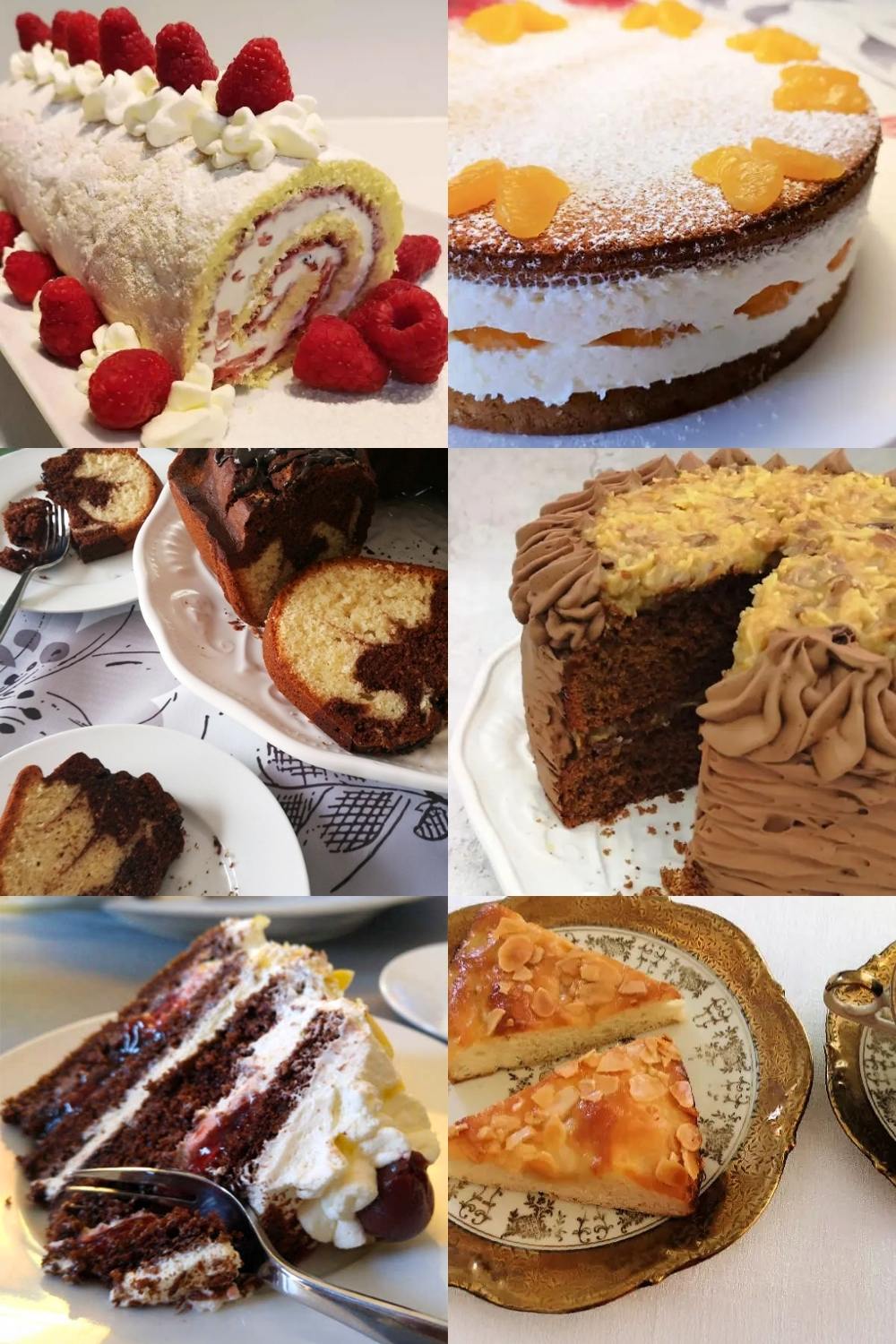 German Cake Recipes Collage