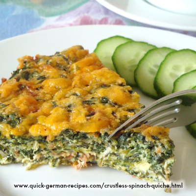 Crustless Spinach Quiche - easy low-carb treat!