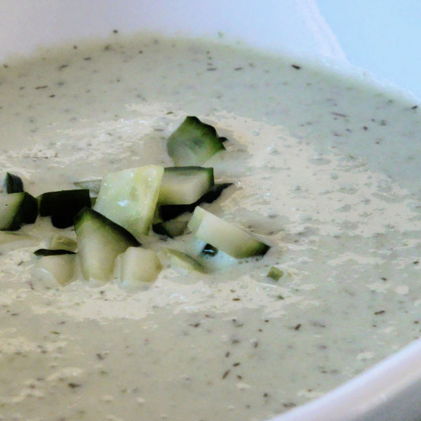 Oma's easy cucumber soup recipe (Gurkensuppe) is so quick to throw together, literally ... throw everything into a blender ... a few moments later, it's ready to serve. Oma's easy cucumber soup recipe (Gurkensuppe) is so quick to throw together, literally ... throw everything into a blender ... a few moments later, it's ready to serve.