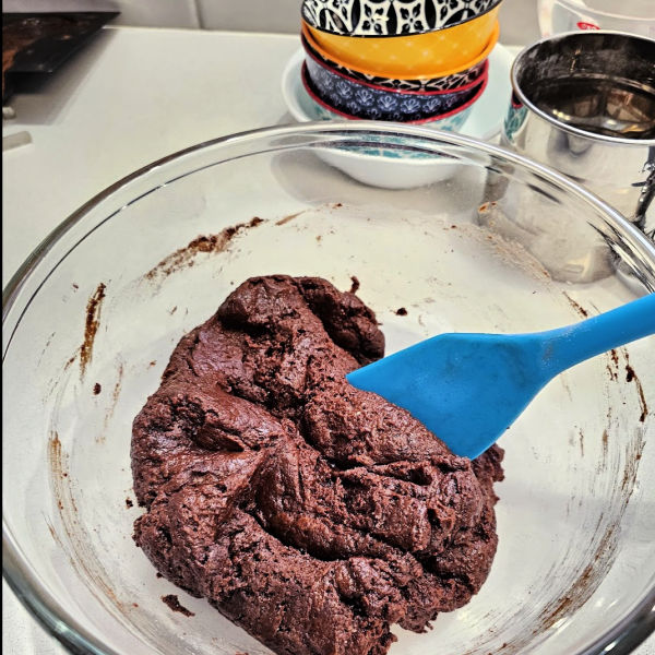 Easter lamb cake batter in bowl Easter lamb cake batter in bowl