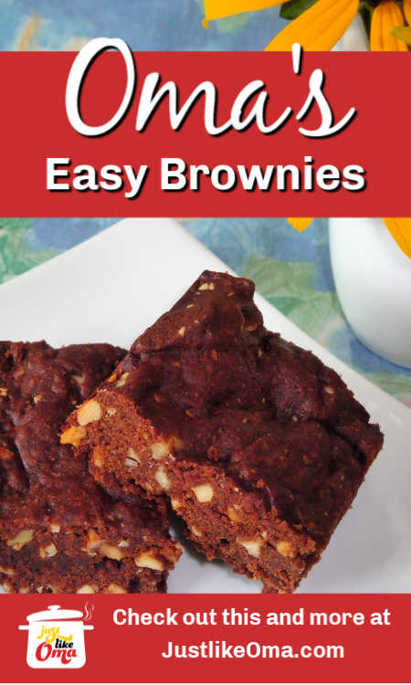 Brownies, both regular and vegan types, made easily, just like Oma.
