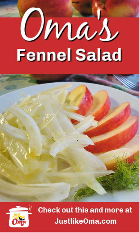 Mutti's Fennel salad served with apple slices. What a refreshing treat!