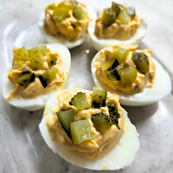 Finished deviled eggs