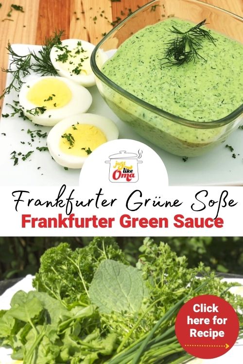 Traditional for Easter in Frankfurt is Green Sauce. With its 7 distinctive herbs, this is easy-to-make sauce is served with boiled new potatoes and hard-boiled eggs.