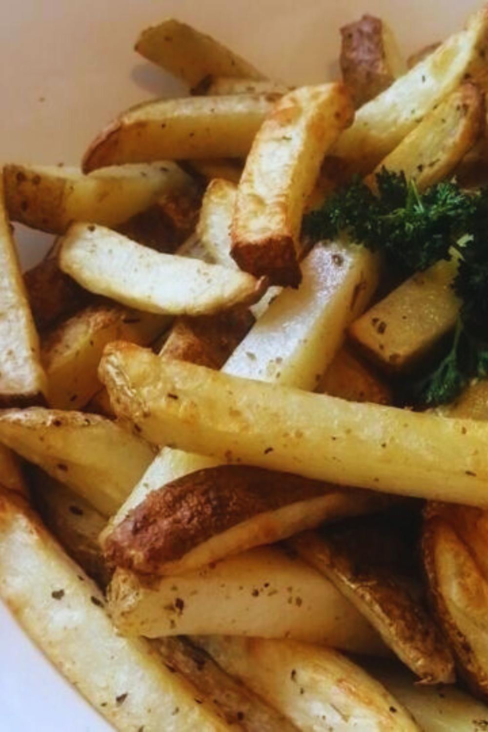 French fries made in the air fryer as side for schnitzel