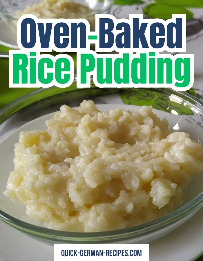 bowl of rice pudding with text overlay