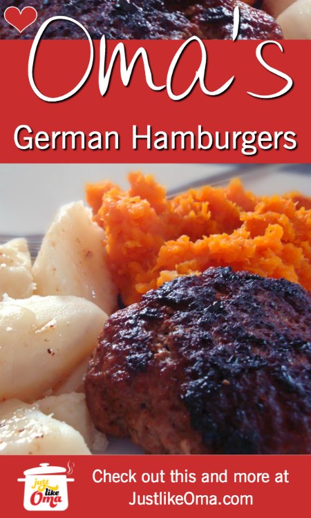 German Hamburgers are such a great treat for a summer-time BBQ! Try pairing it with some German potato salad and yummy corn on the cob.