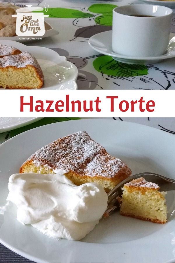 Hazelnut Cake served with a dollop of whipped cream